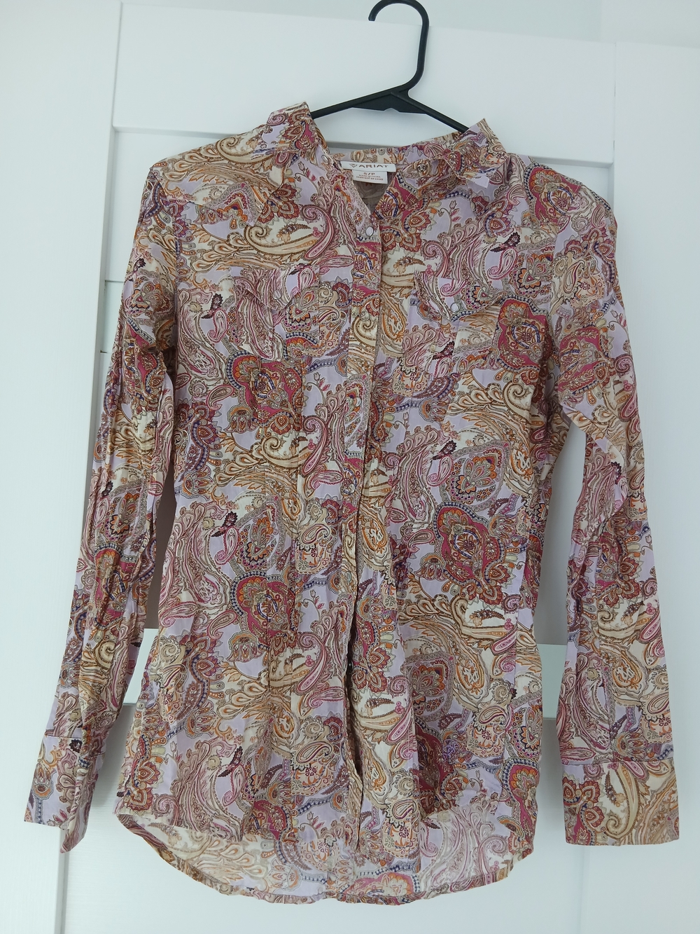 Ariat Paisley Button-Down Shirt in Pink and Tan